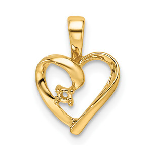 14k Heart Pendant Mounting - PM-29A91A4F-6659
