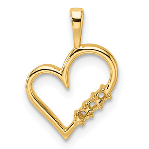 14k Heart Pendant Mounting - PM-B948E404-3564