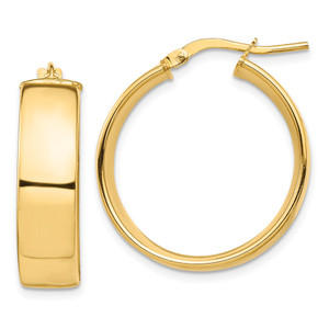 14k High Polished 7mm Hoop Earrings - TF-D1C54FD7-1517
