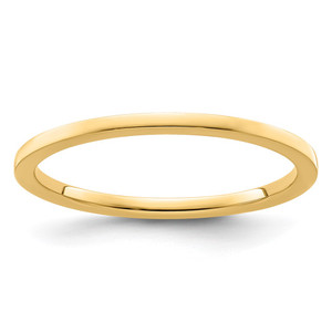 10K Yellow Gold 1.2mm Flat Polished Stackable Band Size 8.5