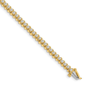 14k Holds 0.93 carat 55-1.6mm Round Diamond Fancy Spiral 7 inch Tennis Bracelet Mounting
