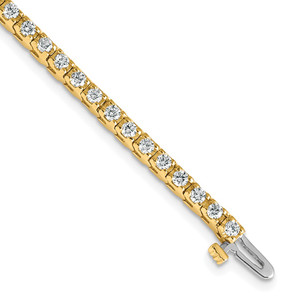 14k Holds 2.18 carat 56-2.1mm Round Diamond 4-prong 7 inch Tennis Bracelet Mounting