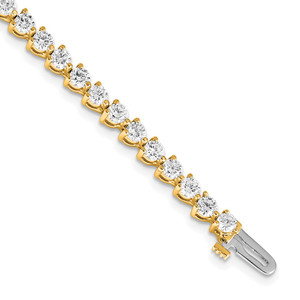 14k Holds 4.73 carat 46-3.0mm Round Diamond 3-prong Tennis Bracelet Mounting
