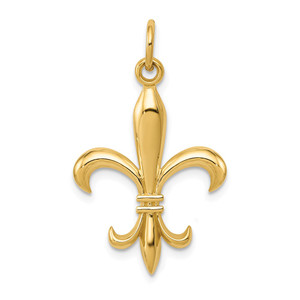 14k Hollow Fleur De Lis Charm