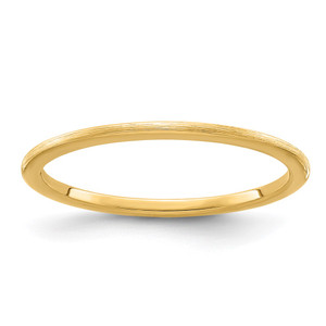 10K Yellow Gold 1.2mm Half Round Satin Stackable Band Size 9
