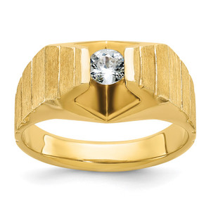 14k IBGoodman Men's Polished and Satin 1/3 carat Diamond Complete Ring - B5-D904CA5C-7658