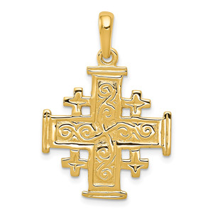 14k Jerusalem Cross Pendant - K1-5793B382-5398