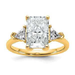 14k Lab Grown Diamond VS/SI+ G+ Radiant & Trillion 3 Stone Semi-mount Engagement Ring