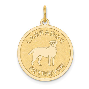 14k Labrador Retriever Disc Charm