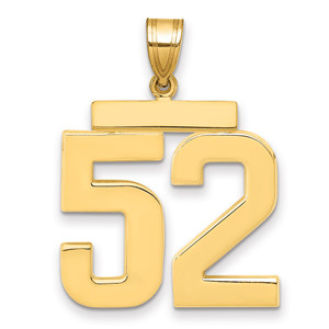 14k Large Polished Number 52 Charm