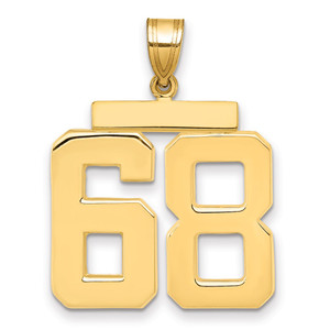 14k Large Polished Number 68 Charm