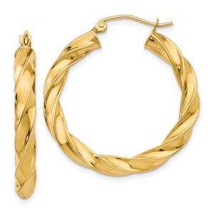 14k Light Twisted Hoop Earrings - TF-3E382A77-3003