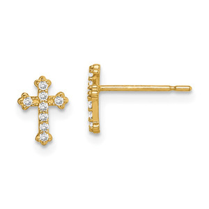 14k Madi K CZ Cross Post Earrings - GK-8426F475-7509