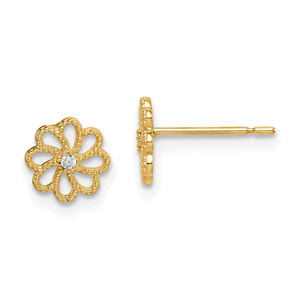 14k Madi K CZ Flower Post Earrings - SE-35973232-8125