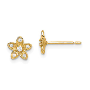14k Madi K CZ Flower Post Earrings - SE-5A67B1A1-6278