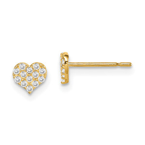 14k Madi K CZ Heart Post Earrings - GK-DD9103E9-3349