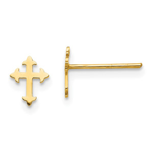 14K Madi K Polished Cross Post Earrings - SE-13041052-3060