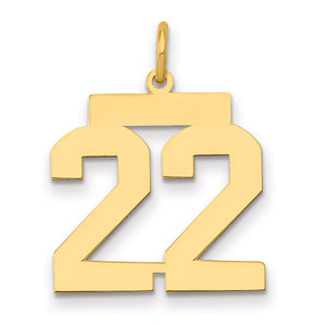 14k Medium Polished Number 22 Charm - LM-4B4C7E3D-5147