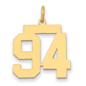 14k Medium Polished Number 94 Charm