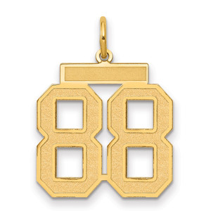 14k Medium Satin Number 88 Charm