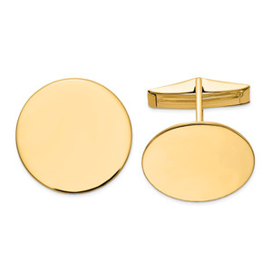 14K Men's Circular Polished Cuff Links - MC-AF10560D-9660