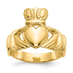 14k Men's Claddagh Ring - D3-83F2A30D-7666