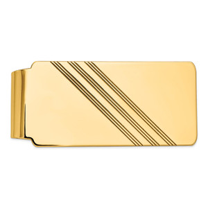 14k Men's Grooved Polished Money Clip - MC-4515751D-3171