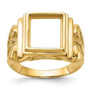 14k Men's Polished and Textured Masonic Ring Mounting - Y1-9BB39CBB-3723
