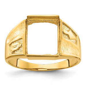 14k Men's Polished and Textured Masonic Ring Mounting - Y4-D8F673B7-1806