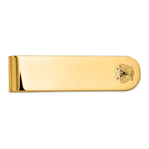 14k Men's Polished and Textured with Black Enamel 32 Degree Scottish Rite Masonic Small Money Clip - B5-3386C61A-4703