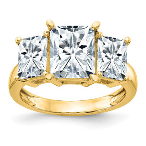 14K Octagon Radiant 3-Stone Engagement Ring Mounting - RM-24103E23-9189