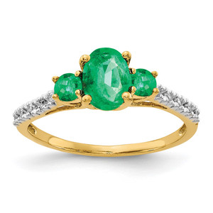 14k Oval Emerald and Diamond Ring - RM-133ACFA5-8511