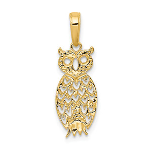 14K Owl Pendant