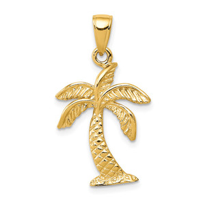 14k Palm Tree Pendant - K2-92F4987B-6323