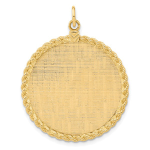 14k Patterned .013 Gauge Engravable Rope Disc w/Satin Back - XM-33D342F9-9753