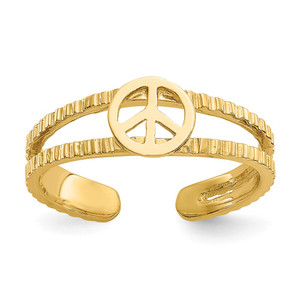 14k Peace Sign Toe Ring - C2-A0A1C0D8-8404