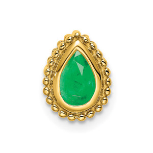 14k Pear Emerald Chain Slide
