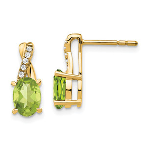 14K Peridot and Diamond Earrings - EM-2CE06F0B-5923