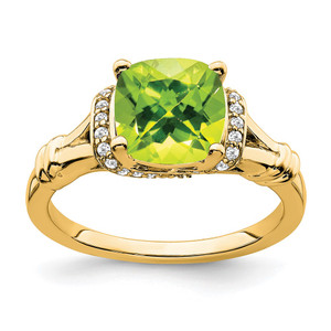 14k Peridot and Diamond Ring - RM-0EC2D98D-2532