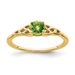 14K Peridot Celtic Knot Ring