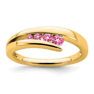 14k Pink Tourmaline 4-stone Ring