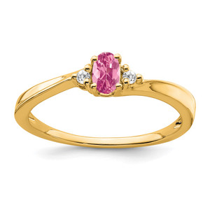 14K Pink Tourmaline and Diamond Ring