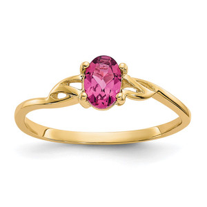 14k Pink Tourmaline Birthstone Ring - XB-DBB2D762-7915