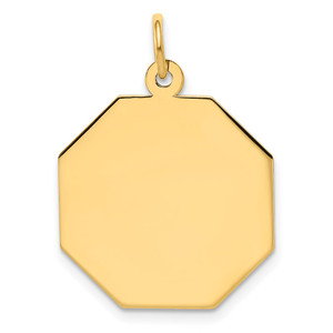 14k Plain .009 Gauge Engravable Octagonal Disc Charm - XM-697525AA-6405
