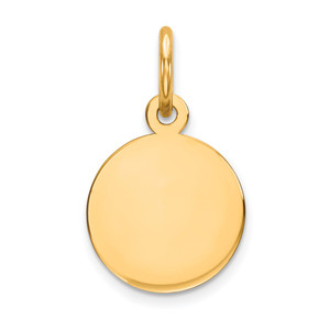 14k Plain .011 Gauge Circular Engravable Disc Charm - XM-2F72D645-4510