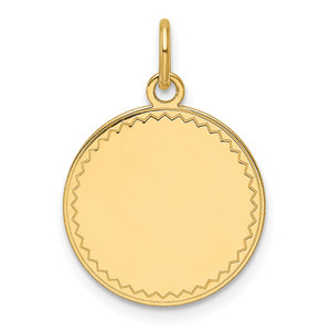 14k Plain .011 Gauge Engravable Round Disc Charm - XM-D4AF0E16-9391