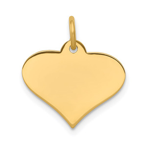 14k Plain .011 Gauge Engraveable Heart Disc Charm - XM-FA65ABC7-7311