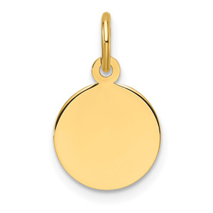 14k Plain .013 Gauge Circular Engravable Disc Charm - XM-A01CE283-4290