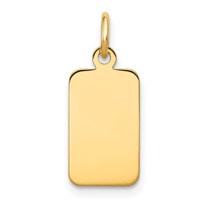 14k Plain .013 Gauge Engravable Rectangular Disc Charm - XM-1BA47657-3886