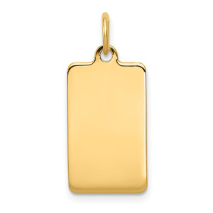 14k Plain .013 Gauge Rectangular Engravable Disc Charm - XM-7964D385-4836